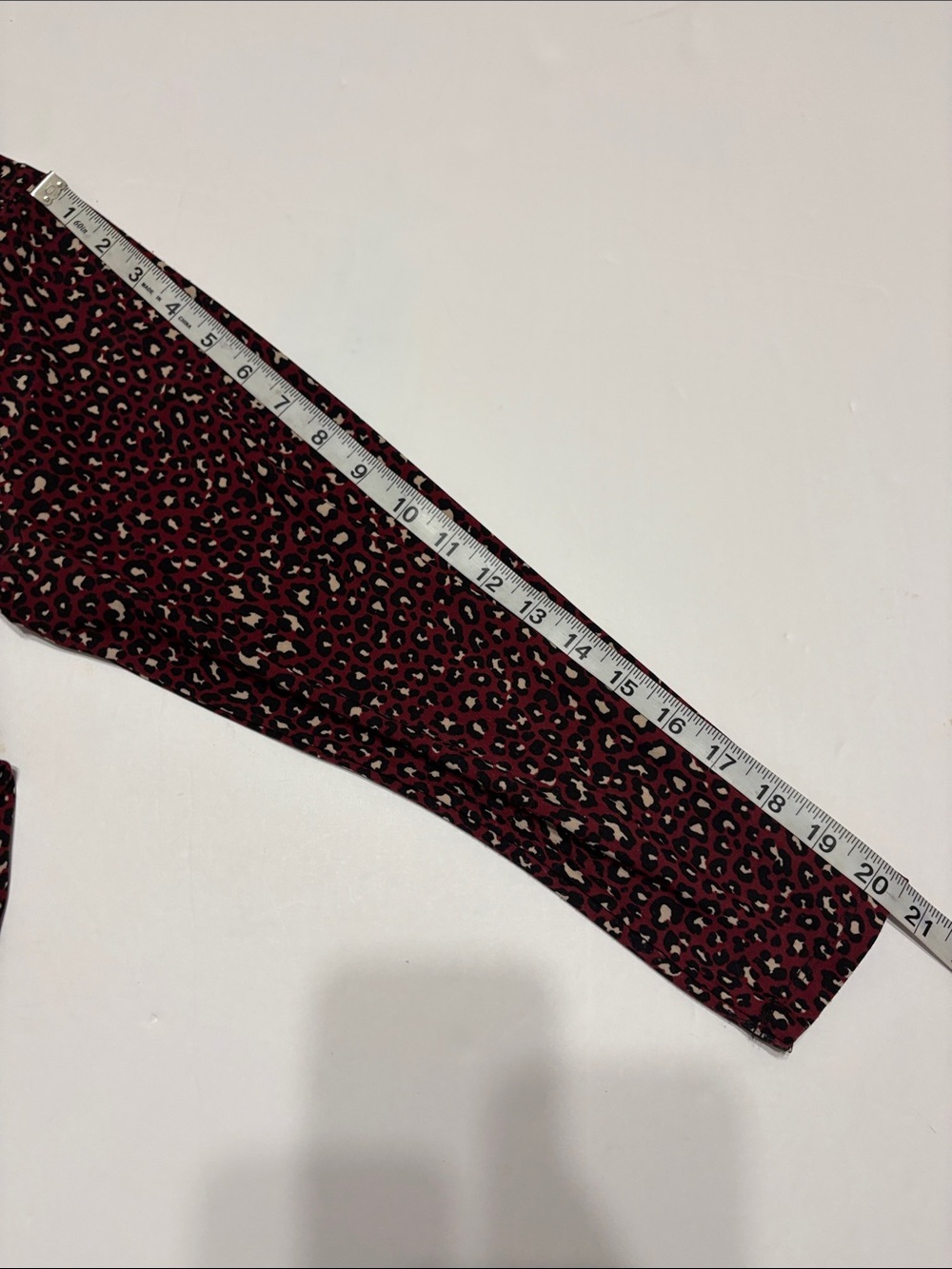 Anne Klein Burgundy Leopard-Print Long Sleeve Henley - Picture 6 of 6